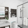 Bathroom Wall Cabinet With Doors Adjustable Shelf Towel Bar And Paper Holder Over The Toilet Storage Cabinet Medicine Cabinet