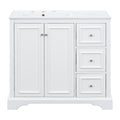 Bathroom Vanity With Ceramic Sink 3 Drawers One With A Divider