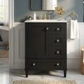 Bathroom Vanity With Double Tiered Shelves On The Door