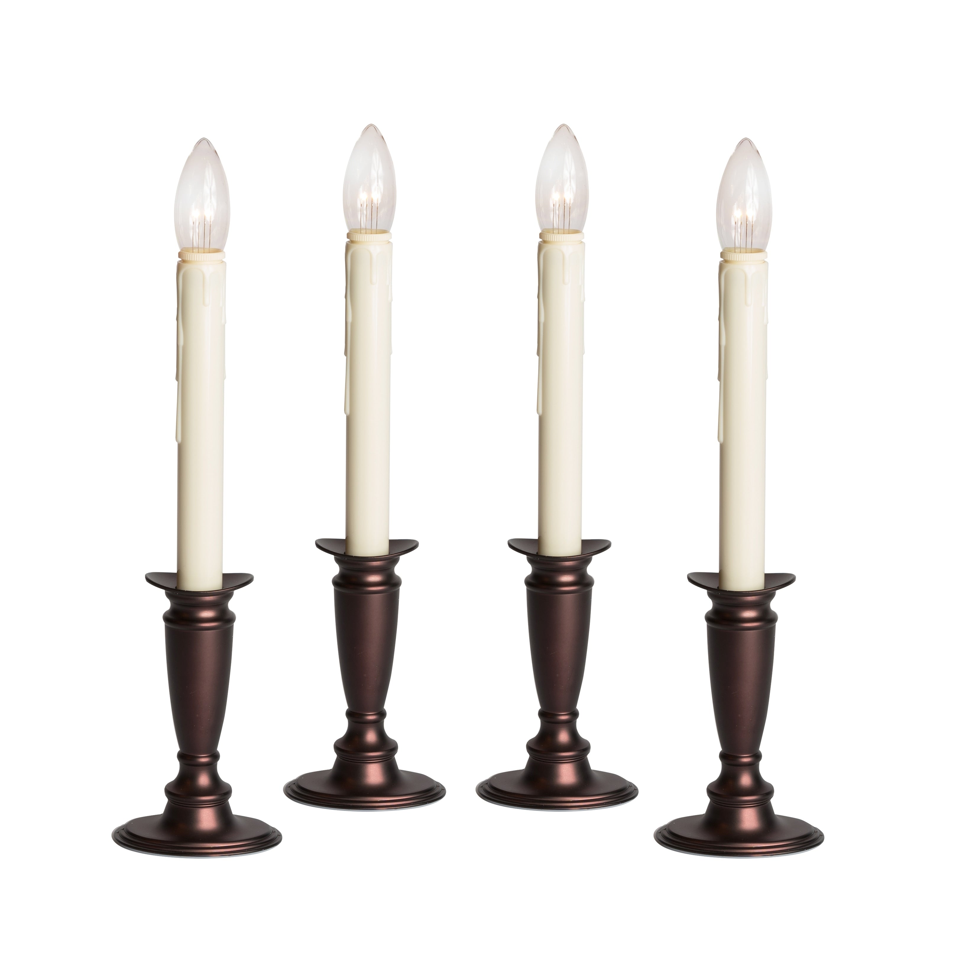 Battery Operated Bi Directional Led Adjustable Base Candle 4 Pack