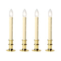 Battery Operated Bi Directional Led Adjustable Base Candle 4 Pack