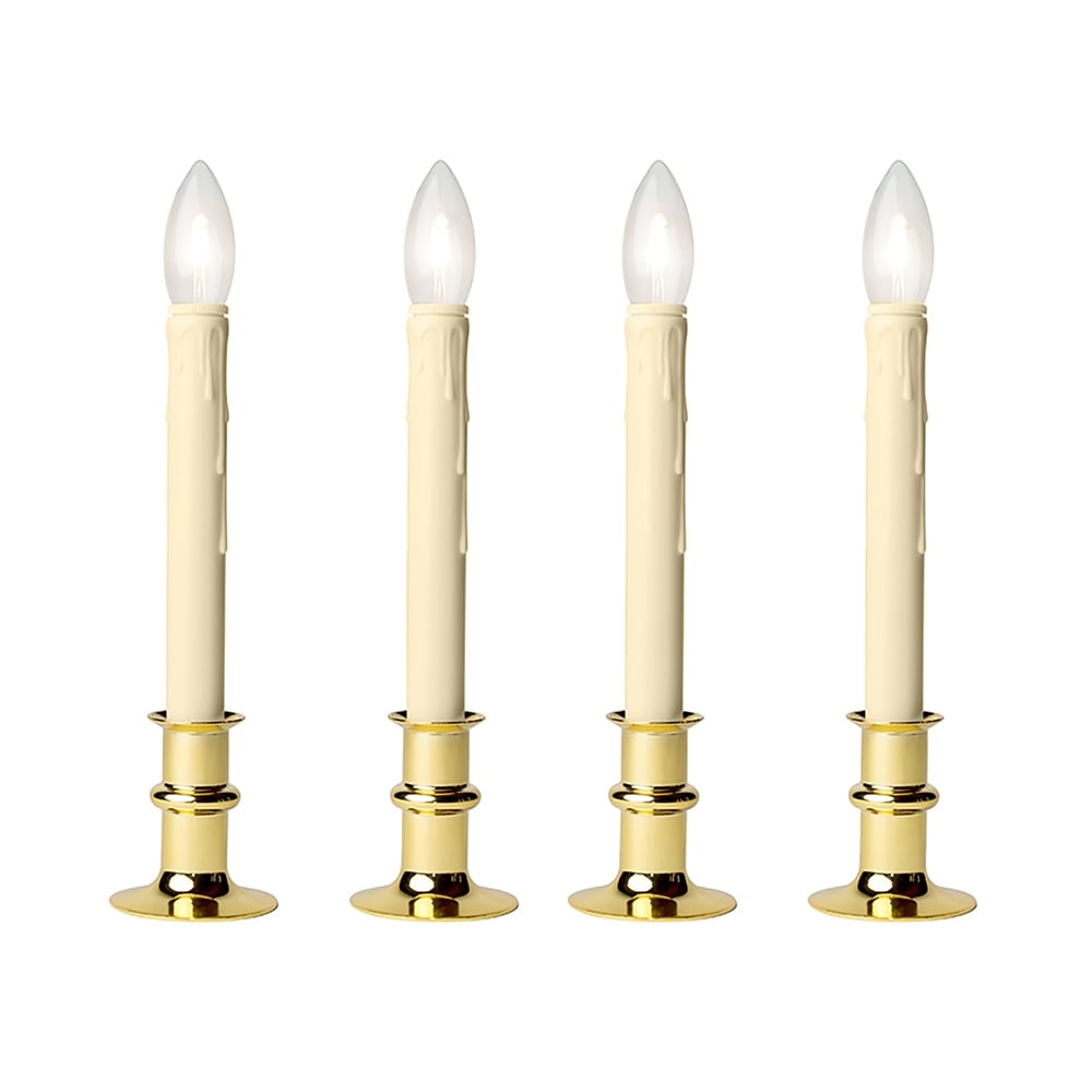 Battery Operated Bi Directional Led Adjustable Base Candle 4 Pack