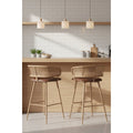 Bauhaus Counter Height Bar Stool With Rattan Back