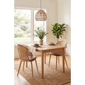 Bauhaus Rattan Accent Chair With Pu Leather Seat Metal Frame Side Chair