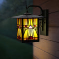 Havenside Home Bawe Red Stained Glass Oil Rubbed Bronze Light Fixture