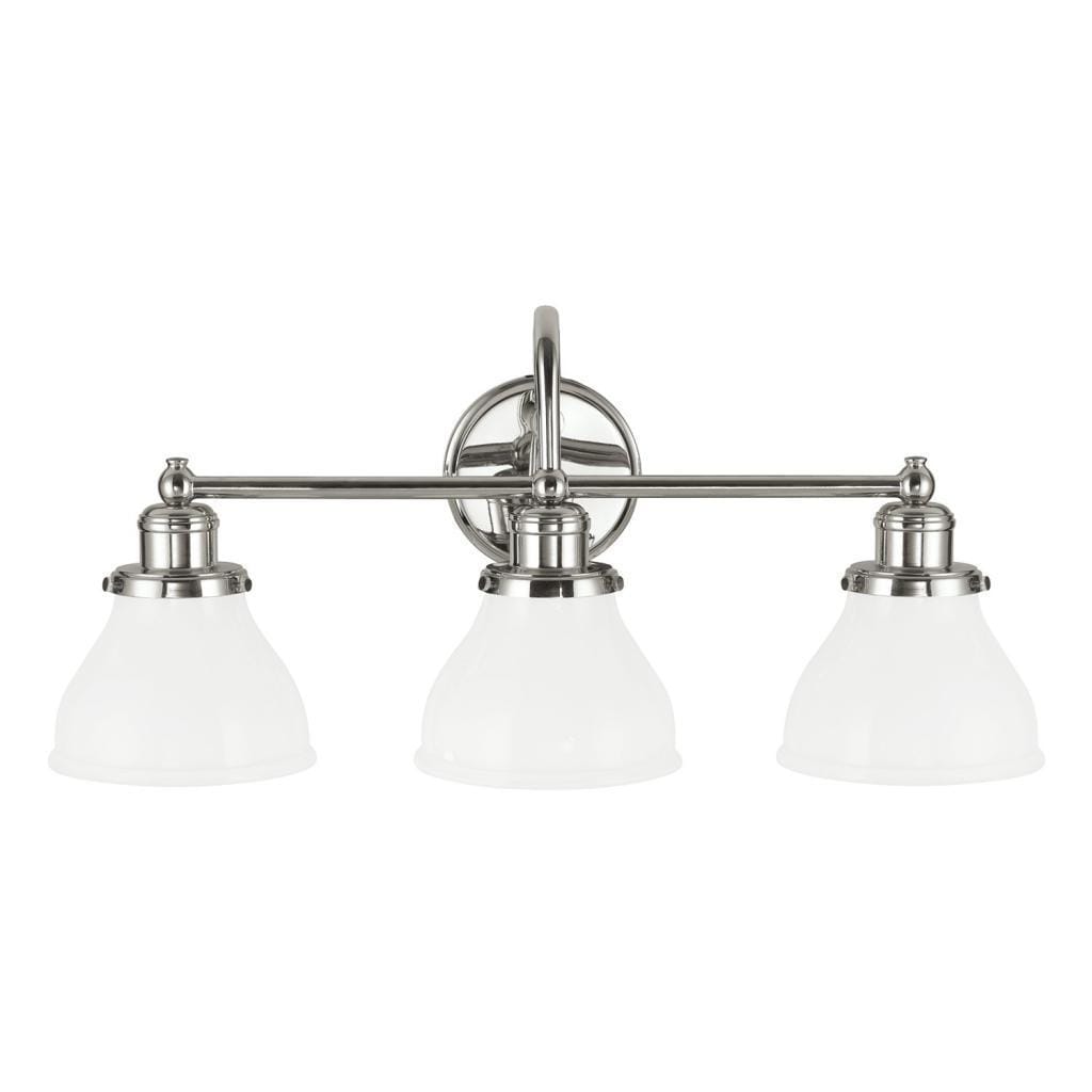 Capital Lighting Baxter Collection 3 Light Polished Nickel Finish Bath Vanity Light