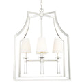 Modern 4 Light Polished Nickel Chandelier W Shades Polished Nickel