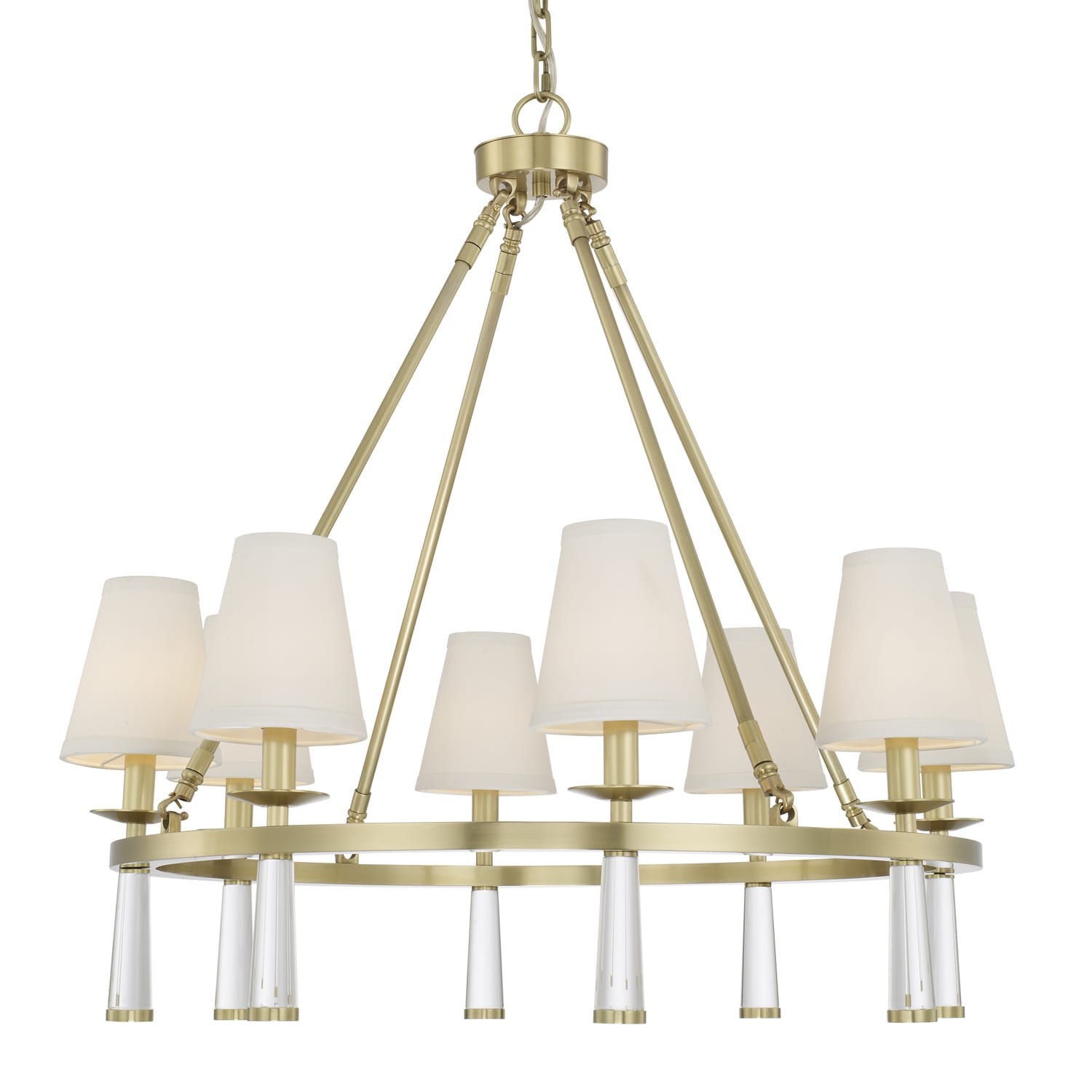 Baxter 8 Light Aged Brass Chandelier