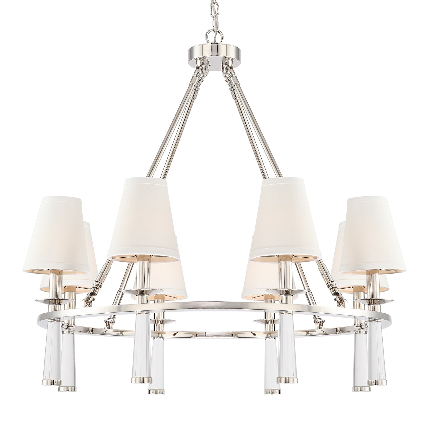 Crystorama Baxter 8 Light Polished Nickel Chandelier Polished Nickel