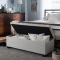 Baxton Studio Alcmene Modern And Contemporary Beige Fabric Upholstered Grid Tufting Storage Ottoman Bench