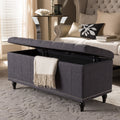 Baxton Studio Alexio Modern Classic Dark Grey Fabric Upholstered Button Tufting Storage Ottoman Bench