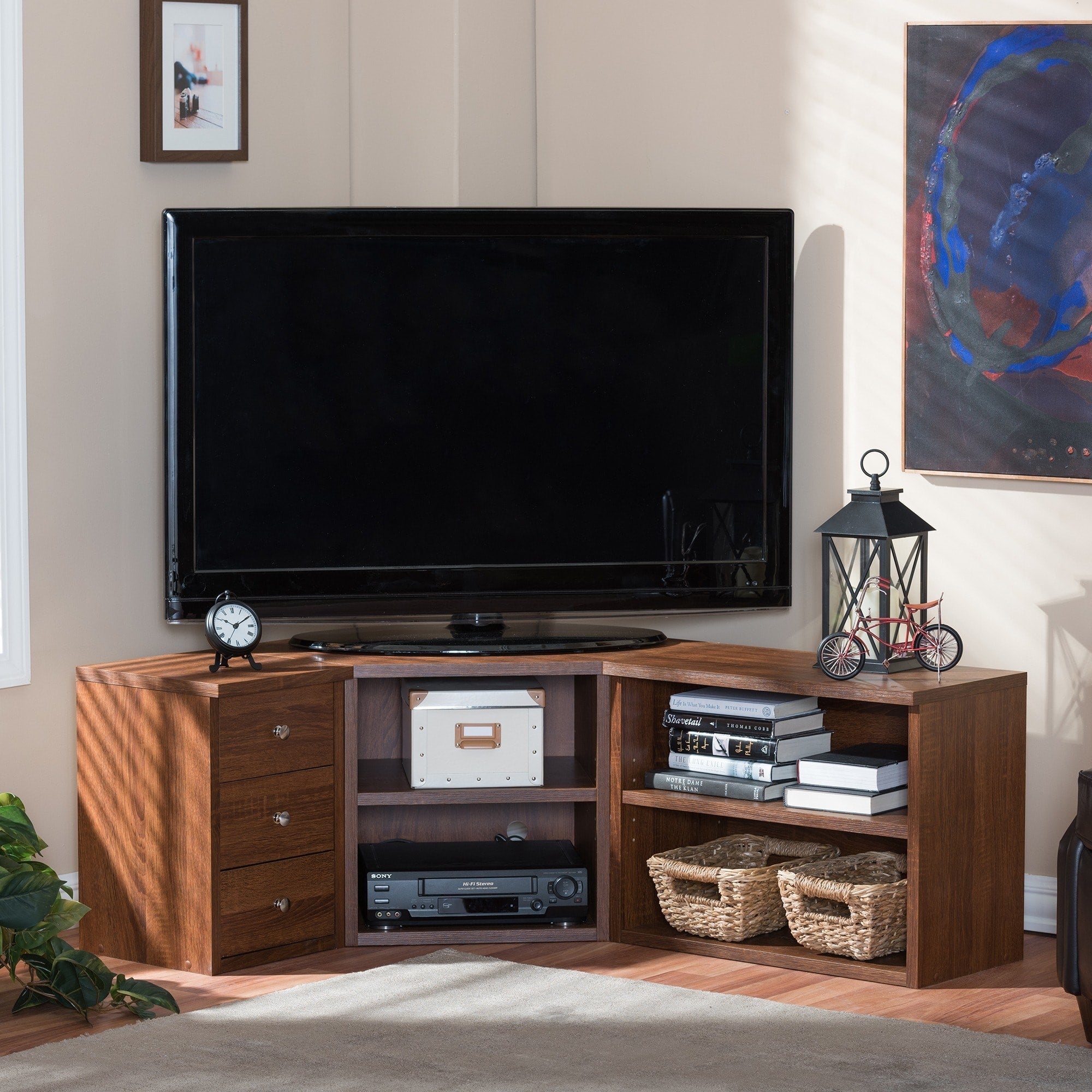 Baxton Studio Commodore Sonoma Oak Finishing Modern Tv Stand