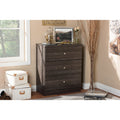 Baxton Studio Decon Modern And Contemporary Espresso Brown Wood 3 Drawer Storage Chest