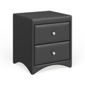 Baxton Studio Dorian Black Faux Leather Upholstered Modern Nightstand