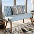 Carson Carrington Rudkobing Mid Century Modern Wood And Fabric Upholstered Button Tufting Loveseat