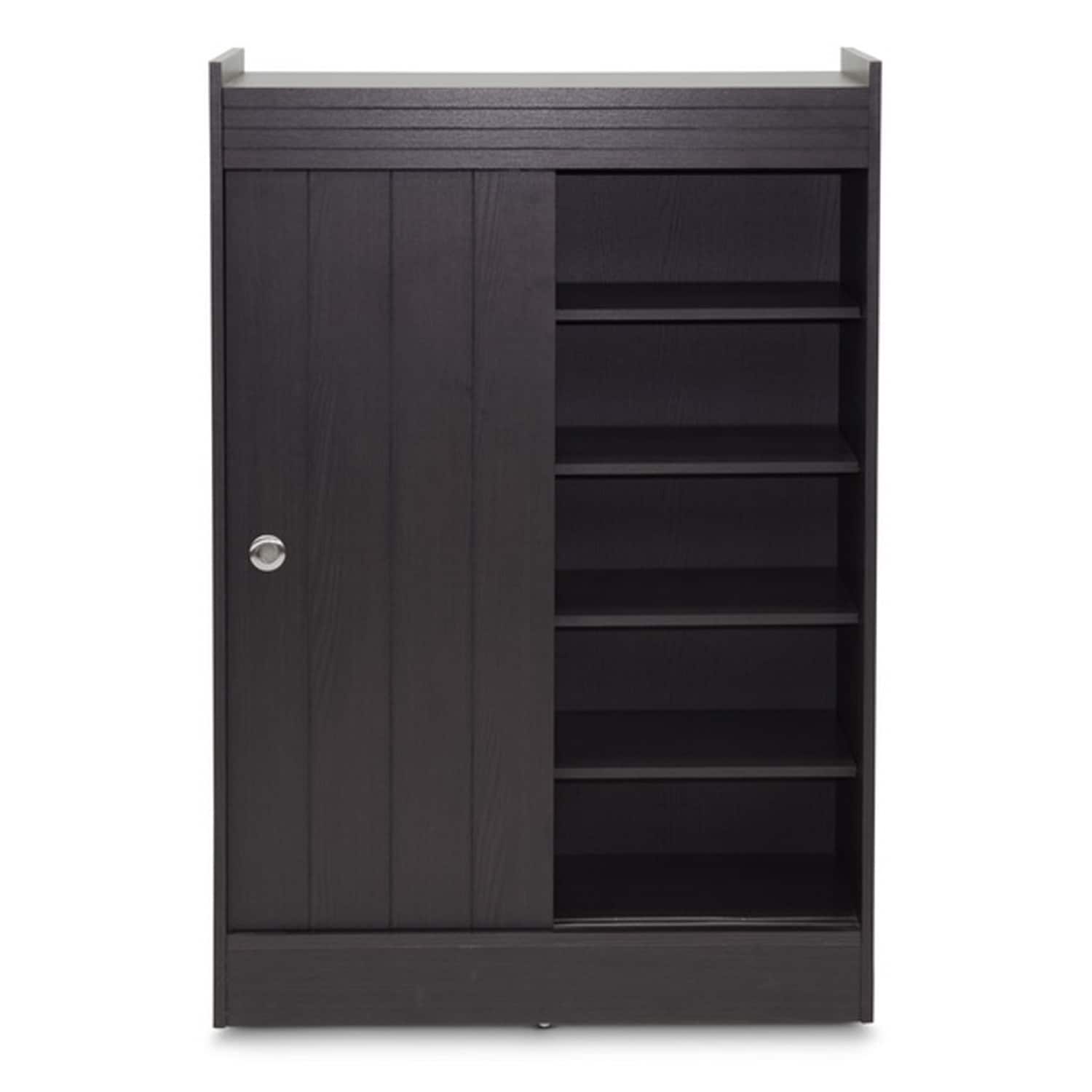 Baxton Studio Espresso Shoe Rack Modern Cabinet