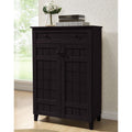 Baxton Studio Glidden Dark Brown Wood Tall Modern Shoe Cabinet