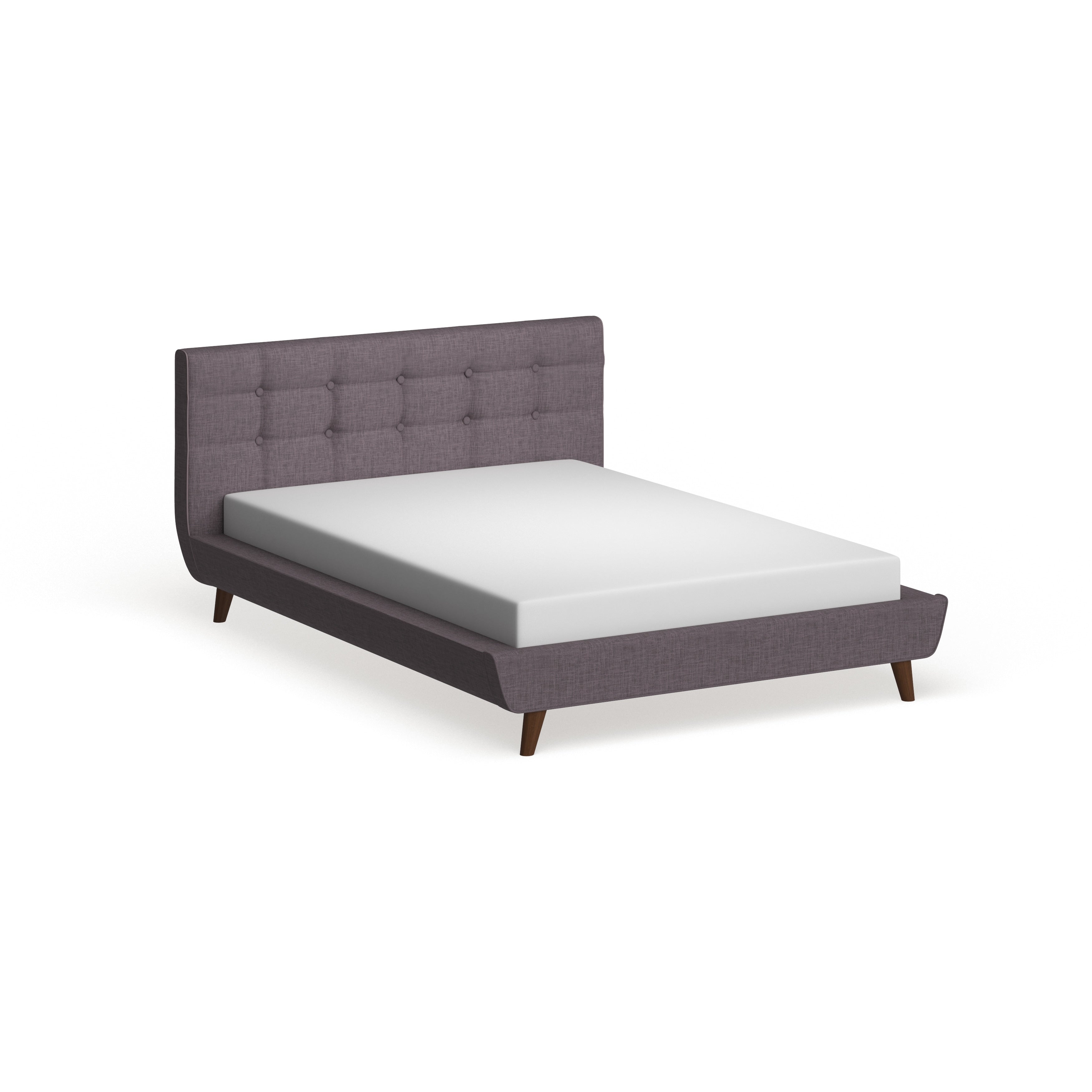 Baxton Studio Jonesy Mid Century Beige Linen Upholstered Platform Bed
