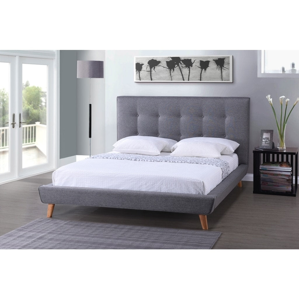 Carson Carrington Svinninge Mid Century Grey Upholstered Platform Bed