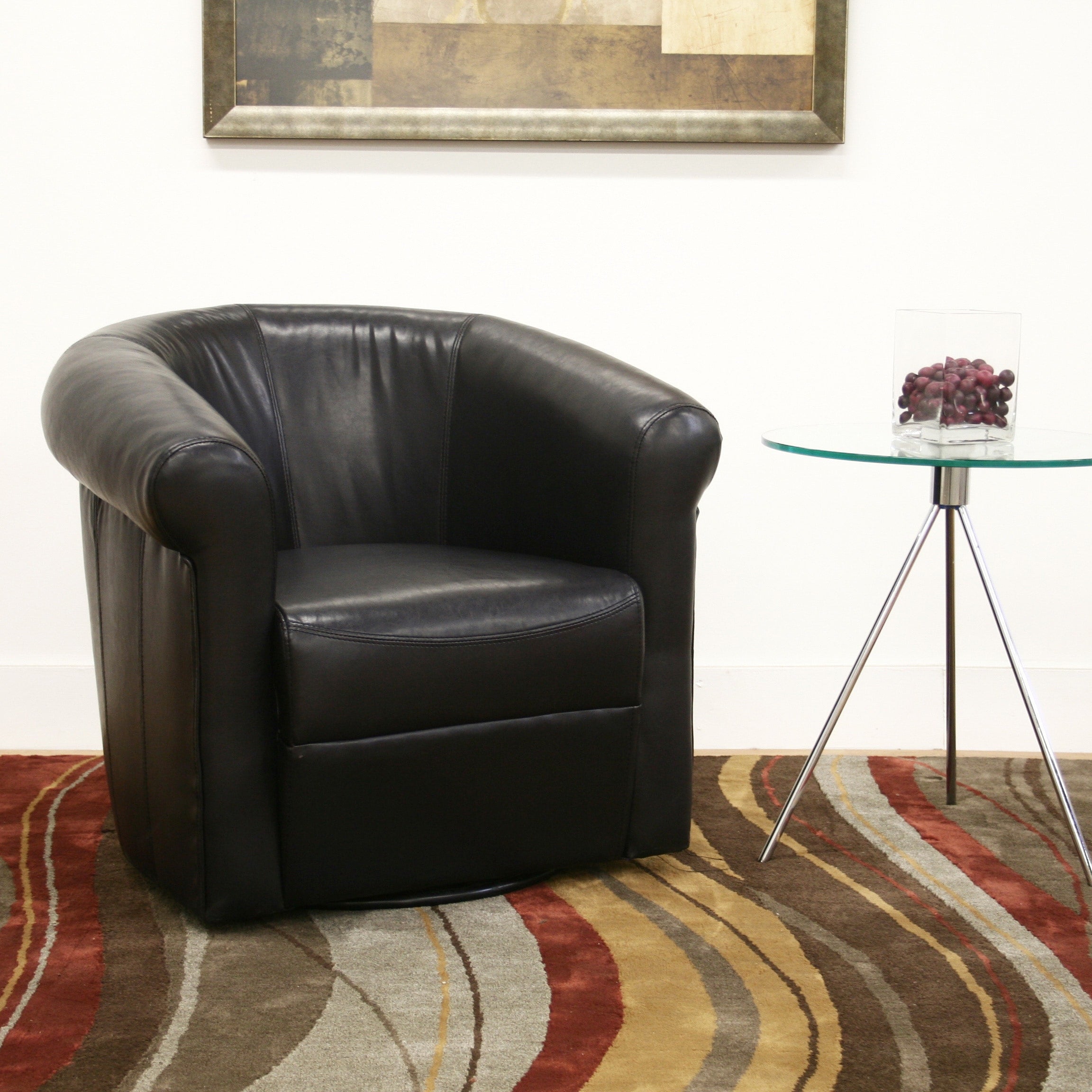 Baxton Studio Julian Black Faux Leather Club Chair
