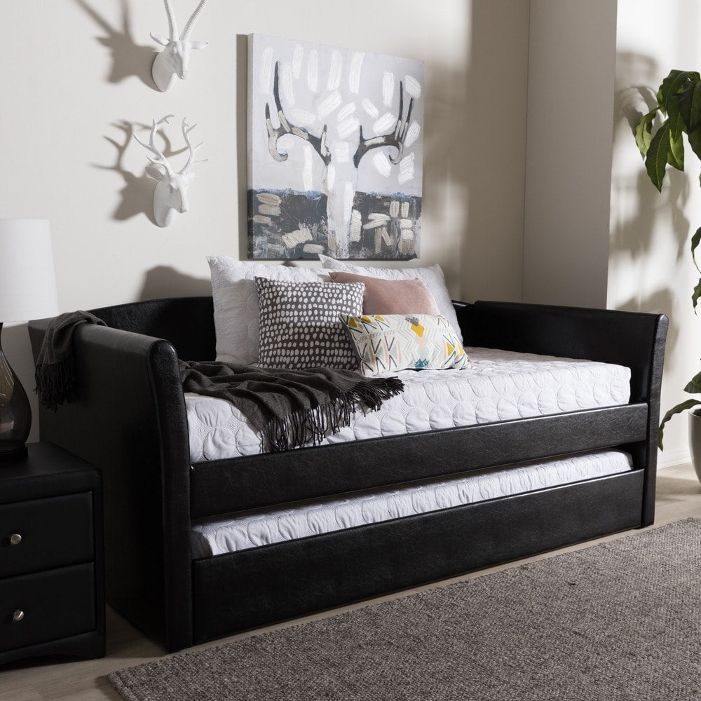 Baxton Studio Kassandra Modern And Contemporary Daybed With Guest Trundle Bed