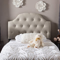 Baxton Studio Midas Modern And Contemporary Twin Size Fabric Upholstered Button Tufted Scalloped Headboard
