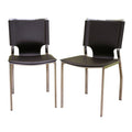 Baxton Studio Montclare Brown Leather Modern Dining Chairs Set Of 2