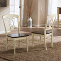 Baxton Studio Natasa French Country Cottage Buttermilk And Cherry Wood 2 Piece Dining Chair Set