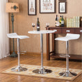 Baxton 3 Piece White Adjustable Height Wood And Chrome Metal Bar Set