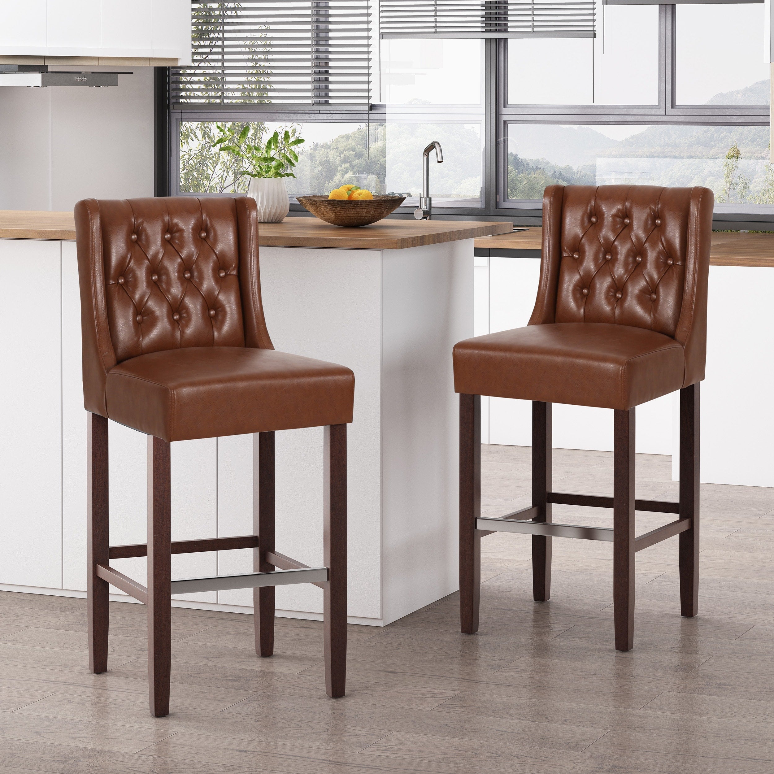 Bayliss Contemporary Wingback Barstools Set Of 2 By Christopher Knight Home