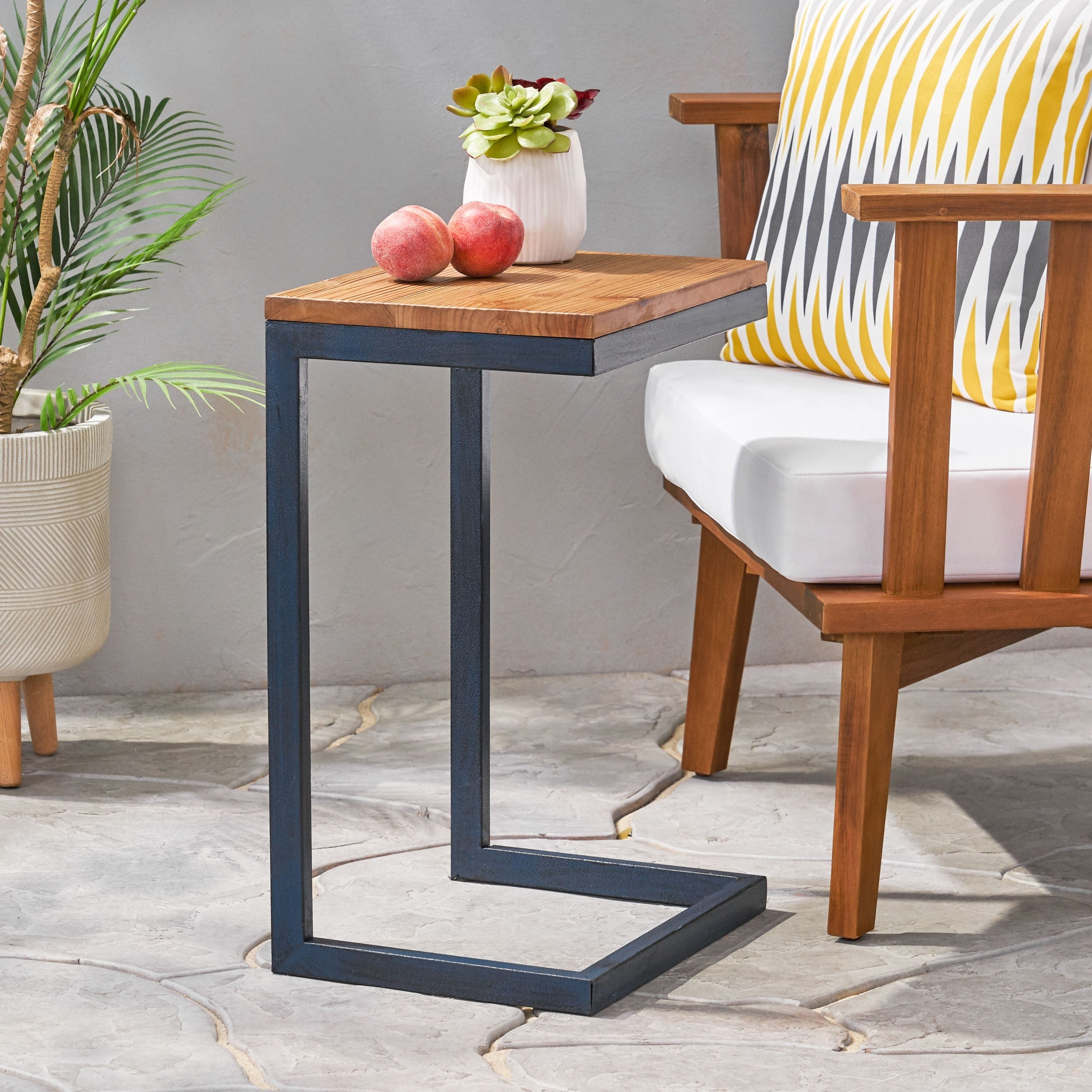 Bayrain Outdoor Medium Firwood Antique Accent Table By Christopher Knight Home
