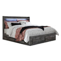Bays King Size Storage Bed With 4 Drawers Driftwood Smoke Gray Led