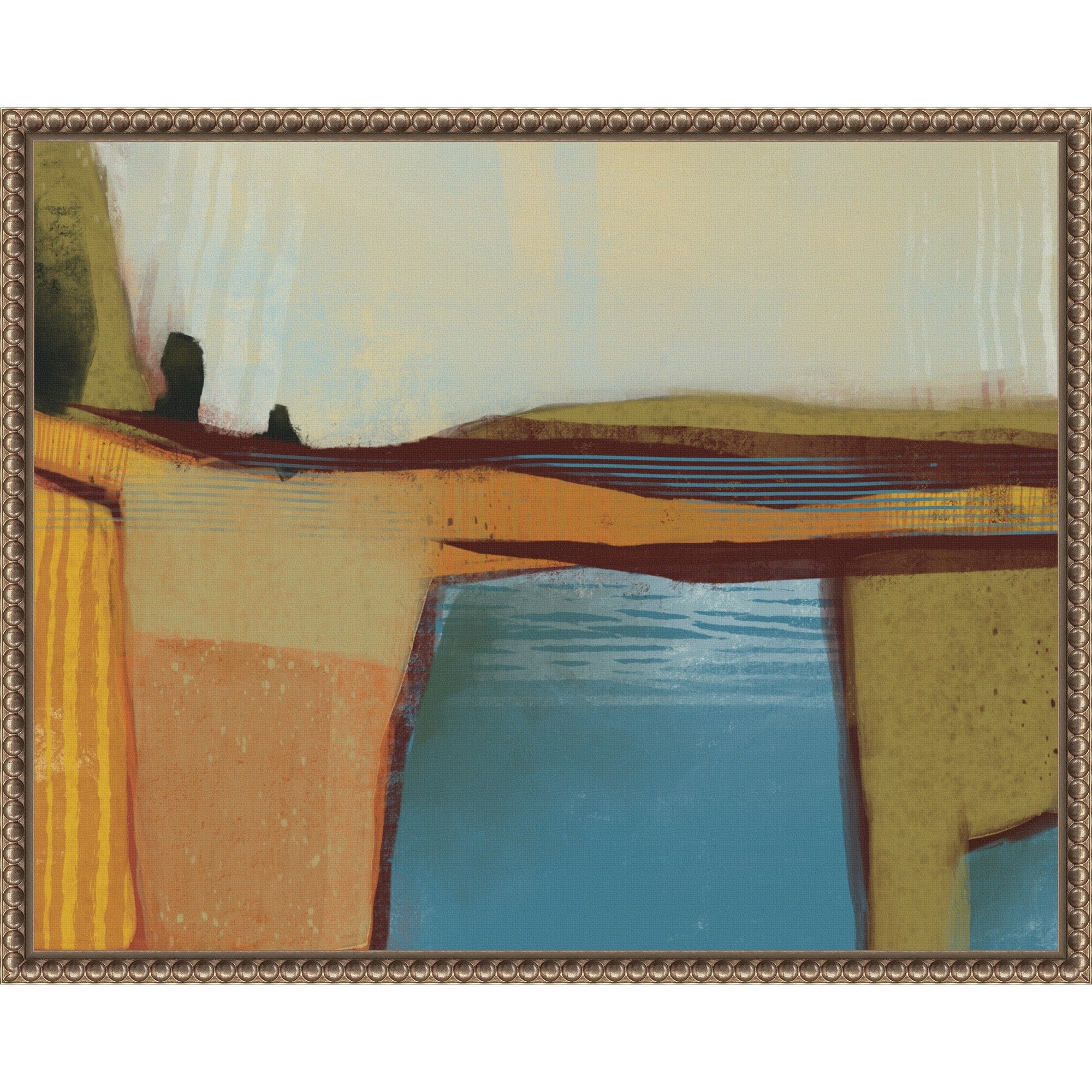 Bays And Lagoons By Mansi Saxena Framed Canvas Wall Art