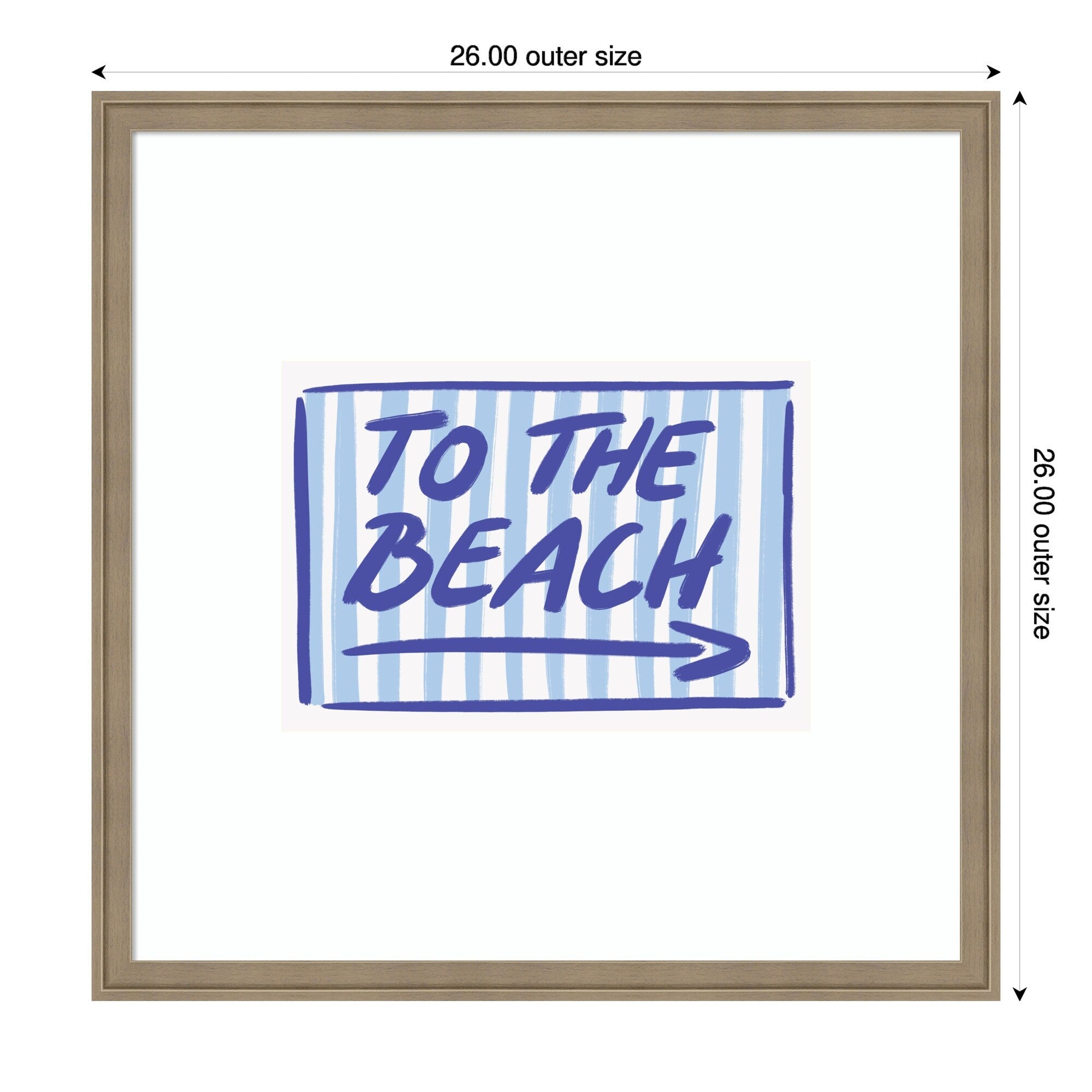 Beach Bound Signage By Athene Fritsch Wood Framed Wall Art Print