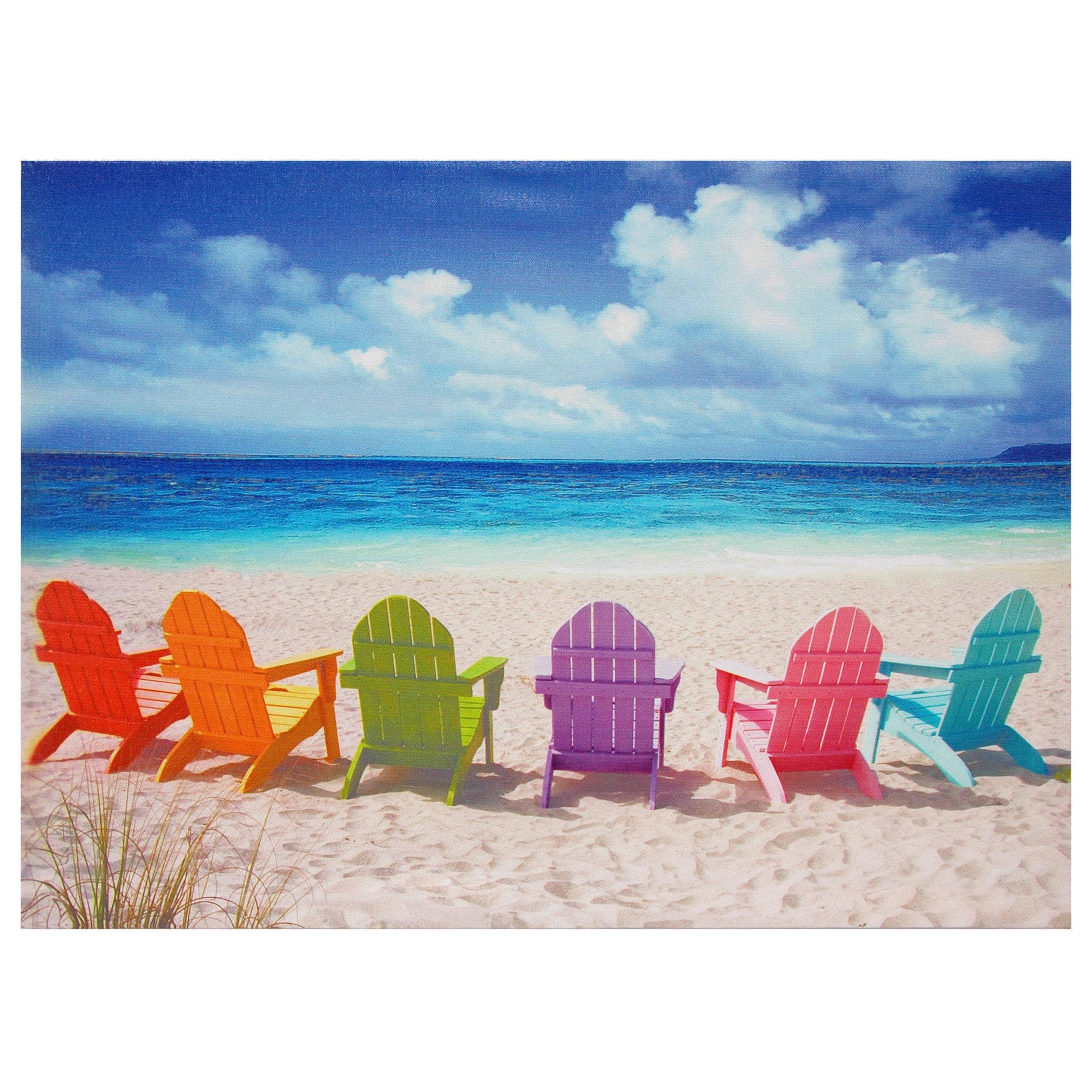 Beach Chairs Canvas Wall Art