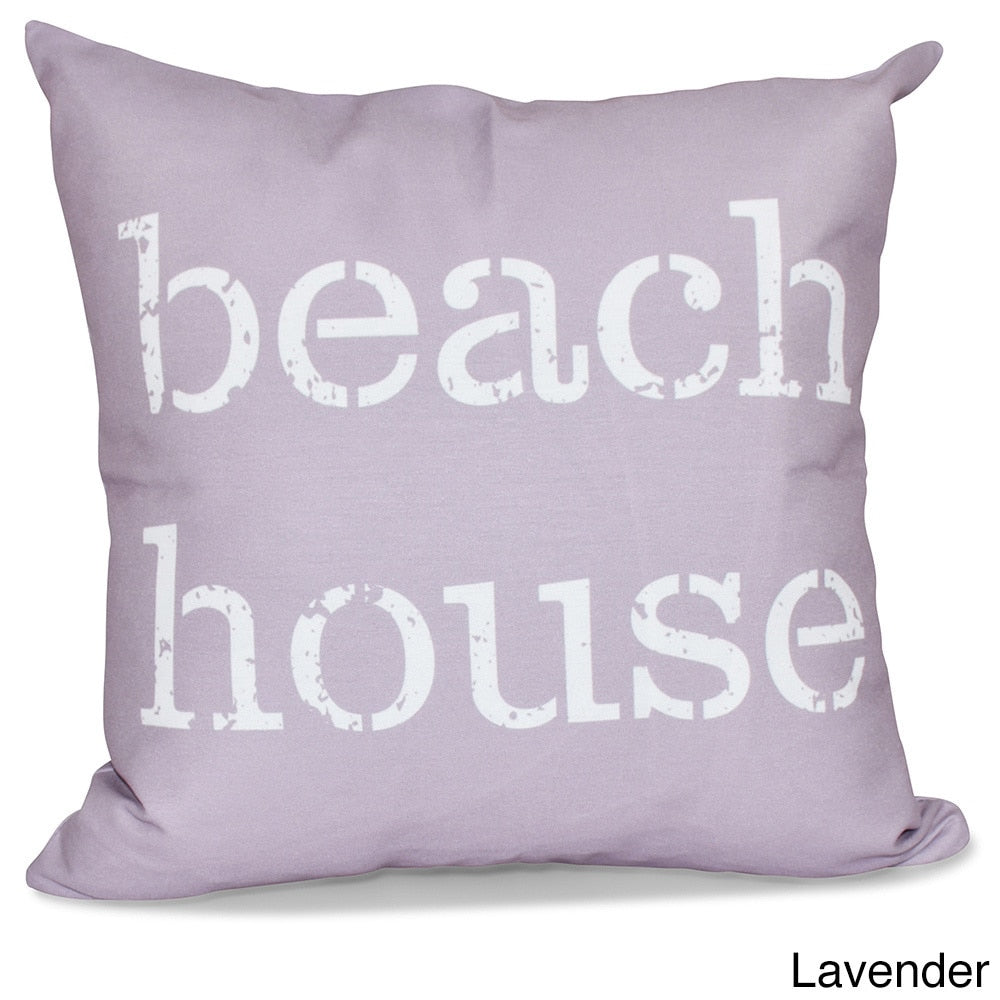 Beach House 26 Inch Word Print Pillow