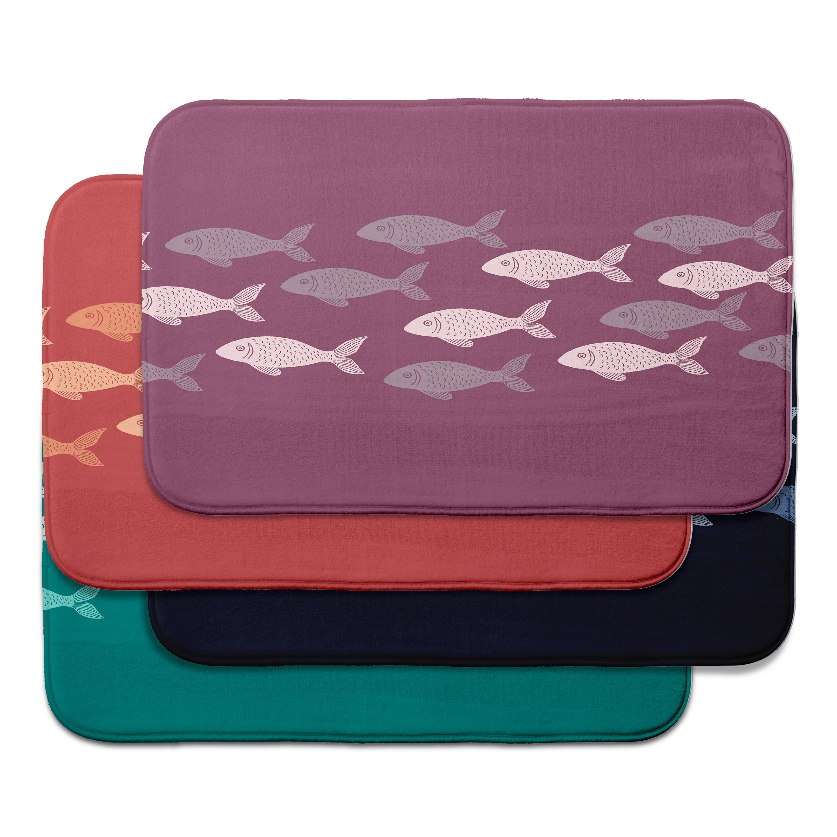 Beach Vacation Fish Line Bath Mat