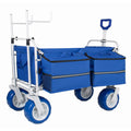Beach Wagon Cart With Chair Racks And 9 All Terrain Wheels 500Lbs Heavy Duty Collapsible Folding Wagon Storage Bags