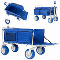 Beach Wagon Cart With Opened Tailgate And 9 All Terrain Wheels 500Lbs Heavy Duty Collapsible Folding Wagon Adjustable Handle
