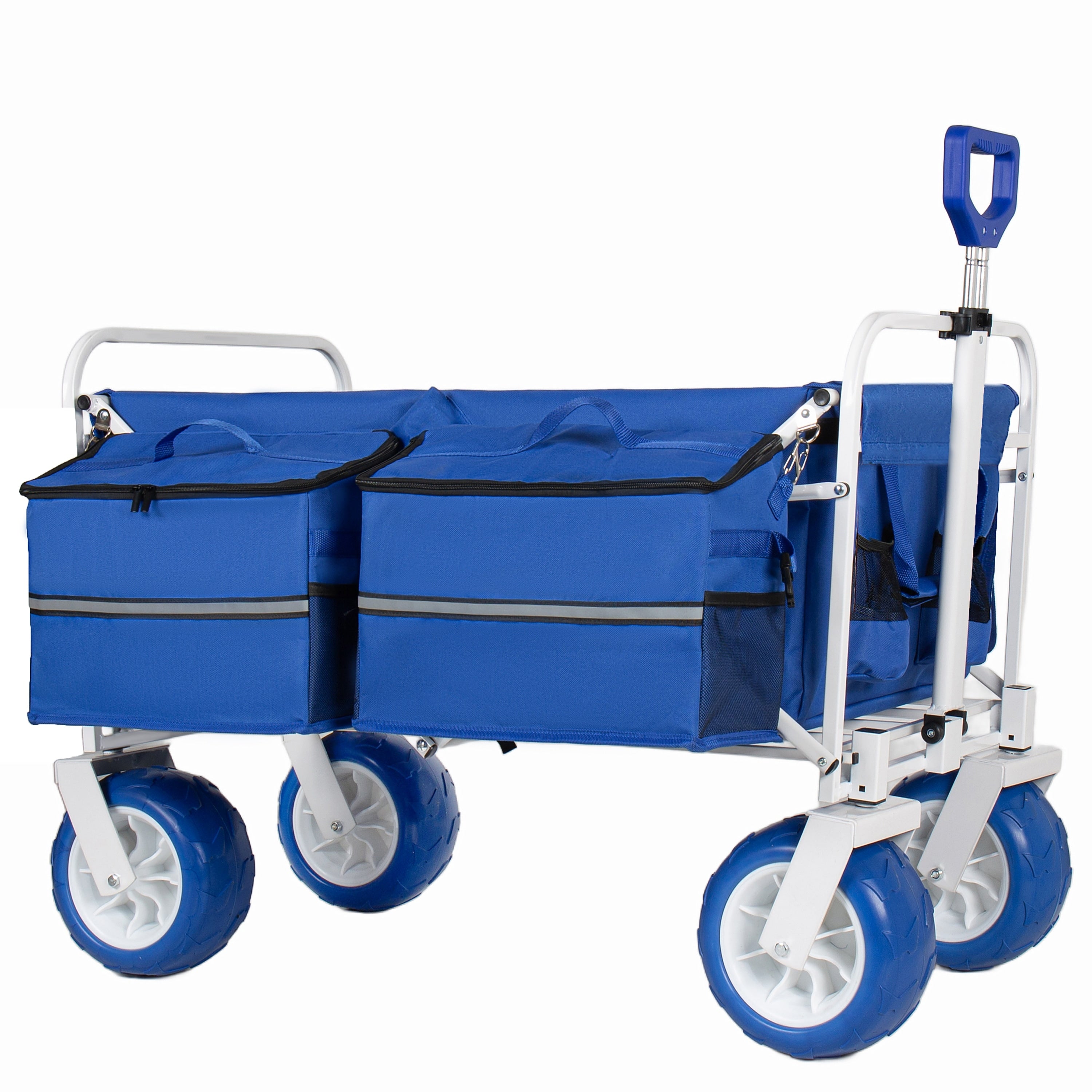Beach Wagon Cart 500Lbs Heavy Duty Collapsible Folding Wagon Oversized 150L 9 Pvc All Terrain Wheels Adjustable Handle