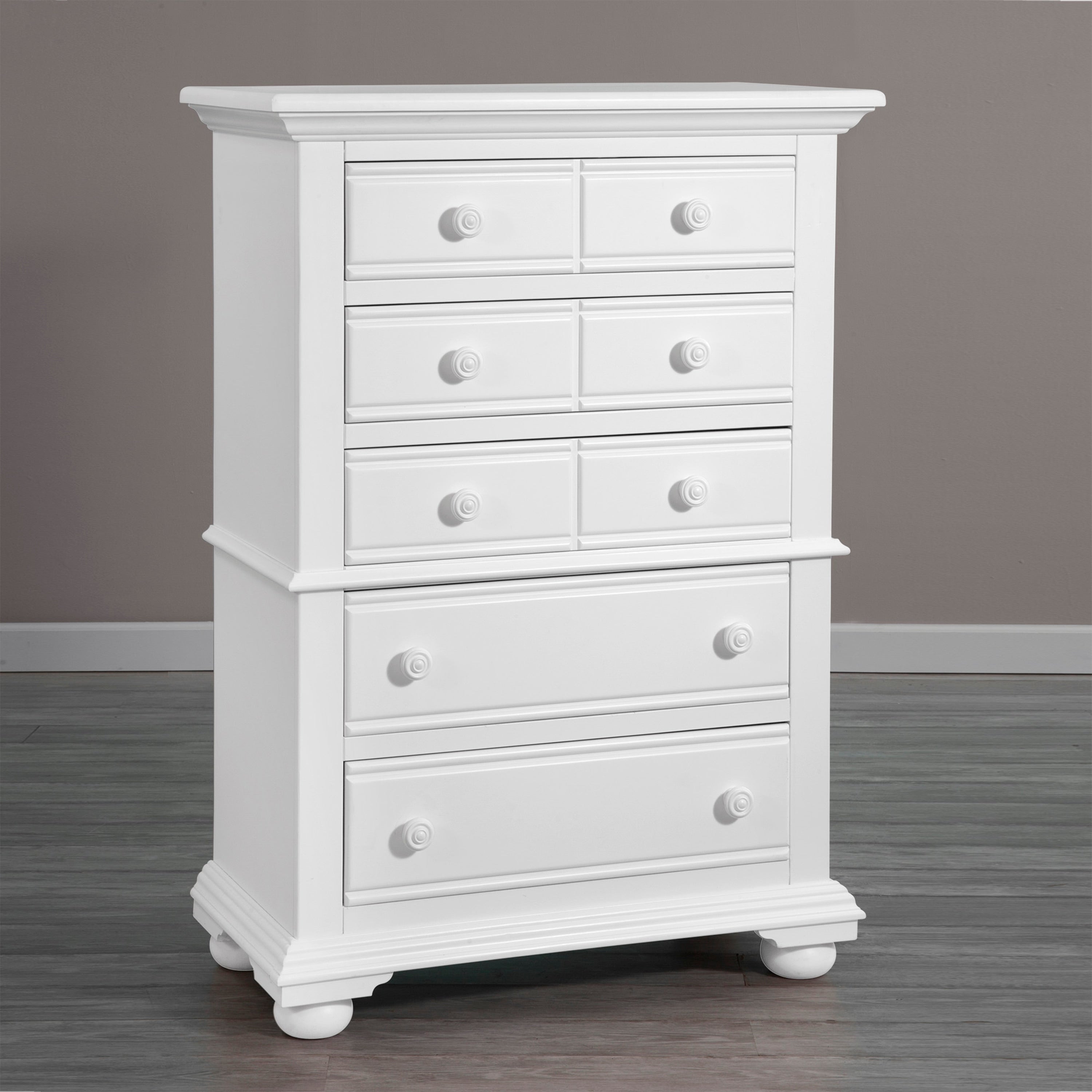 Beachcrest White Wood 5 Drawer Chest By Greyson Living