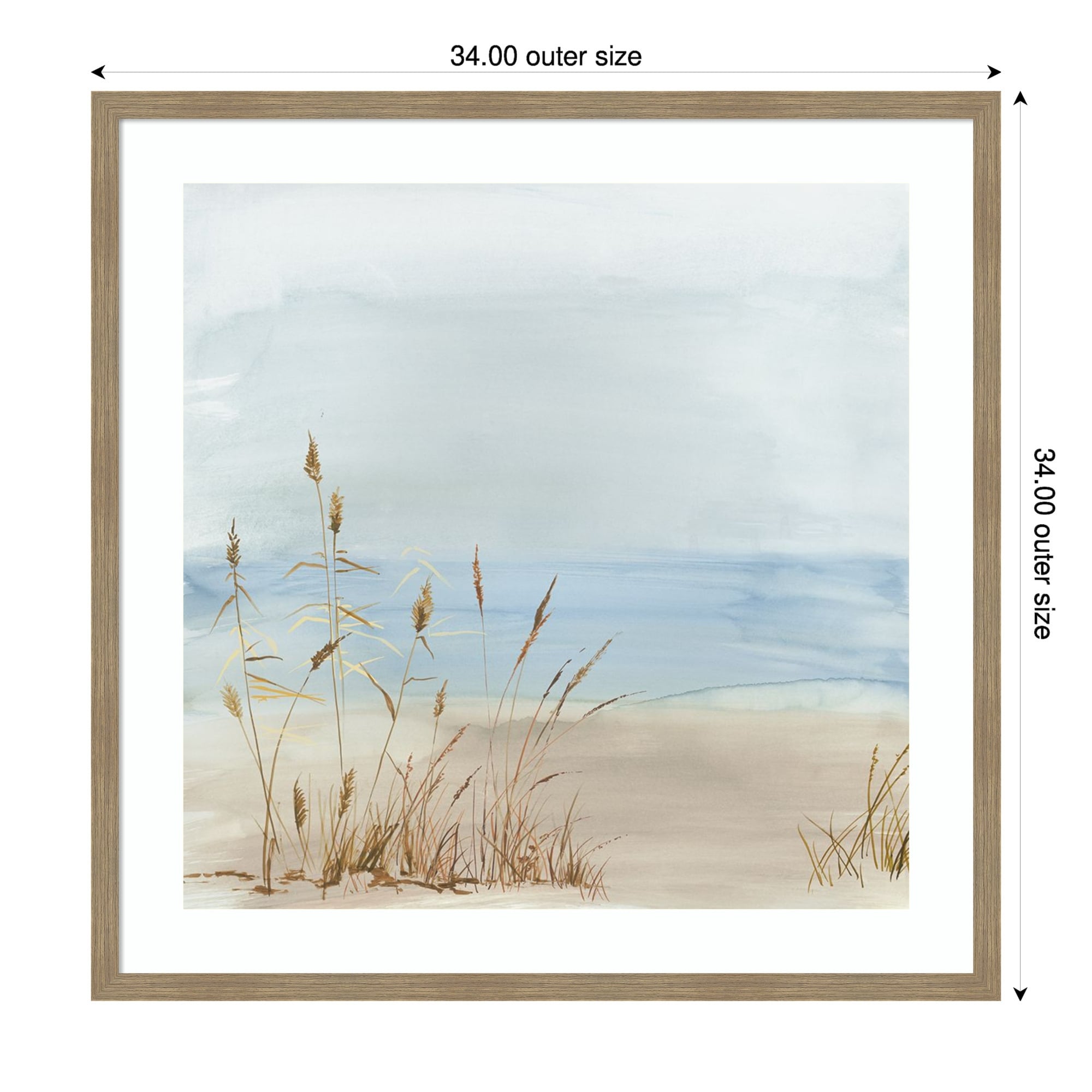 Beachside Grasses In Tranquil Light By Pi Studio Wood Framed Wall Art Print