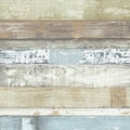 Beachwood Wallpaper Wood In Green Blue Sage Brown Cedar
