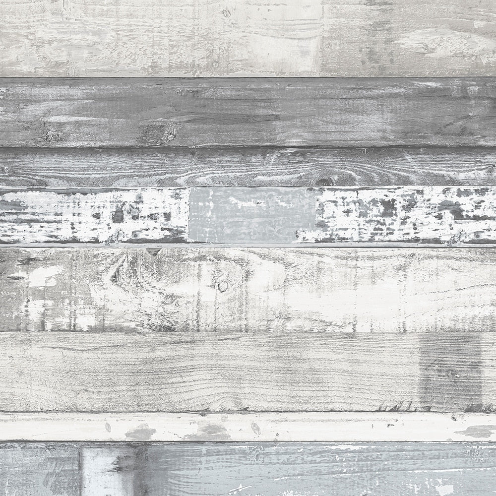 Beachwood Wallpaper Wood In White Blue Grey Dove
