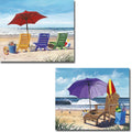 Beachy Keen Shore Thing By Westmoreland 2 Pc Gallery Wrapped Canvas Giclee Set 15 In X 18 In Each Canvas In Set