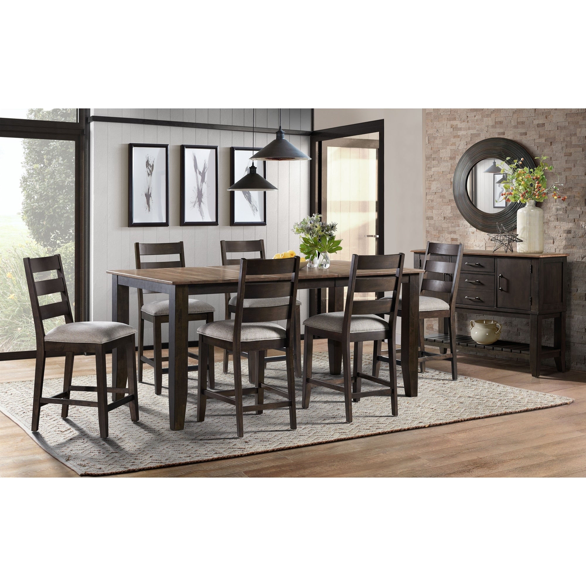 Beacon Black Ladder Back Barstools With Cushion Set Of 2