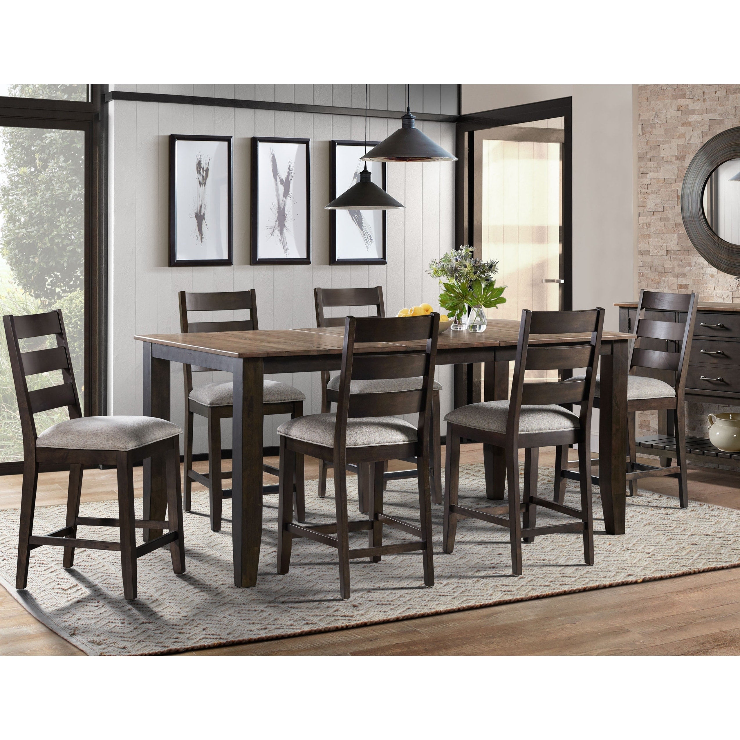 Beacon Black And Walnut Storing Leaf Counter Table