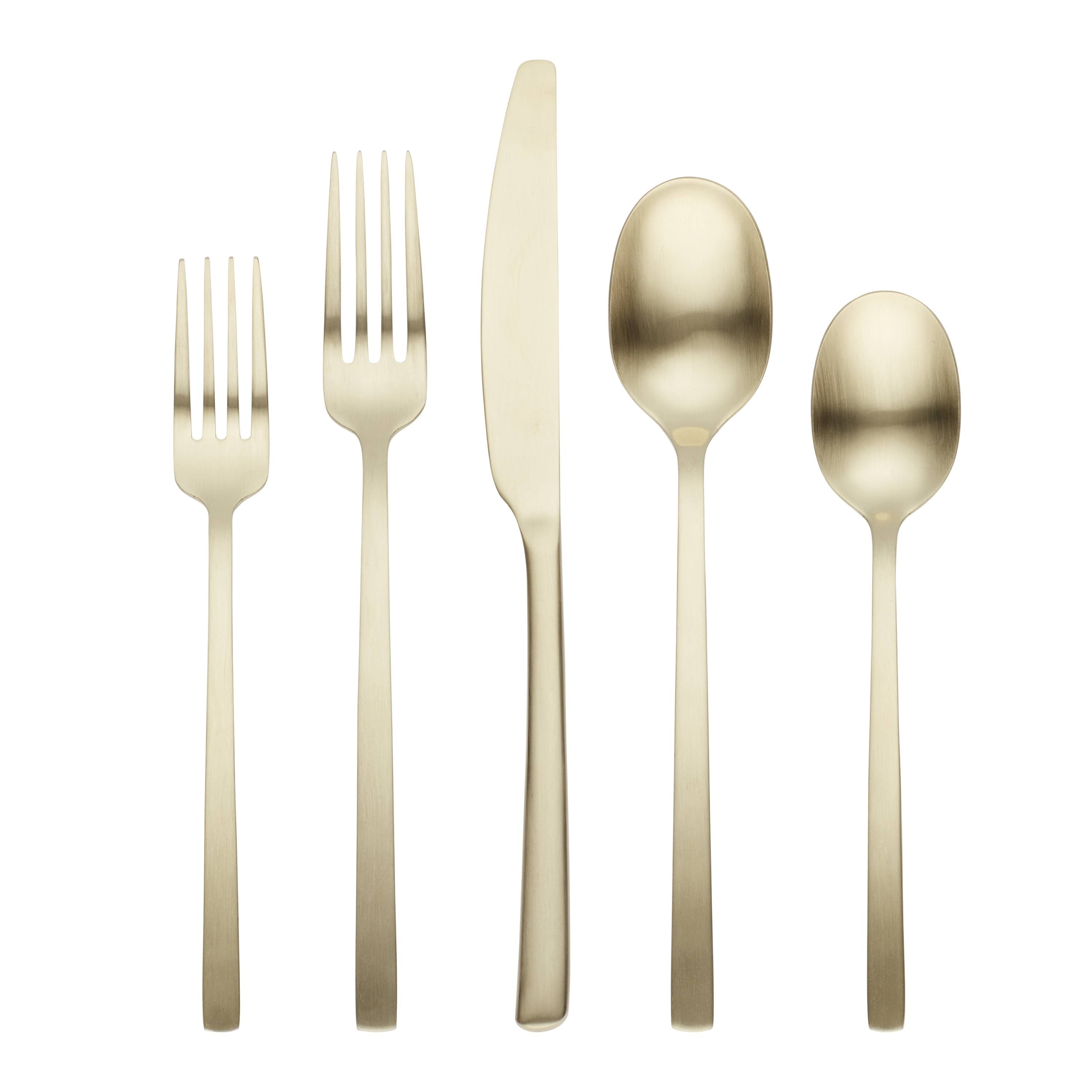 Cambridge Silversmiths Beacon Champagne Satin 20 Piece Flatware Set Service For 4 20 Piece
