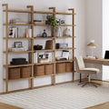 Beacon Scandinavian 6 Shelf Wooden Wall Mounted Bookcase Rustic Solid Wood Bookshelf