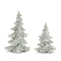 Beaded Frosted Christmas Trees Set Of 2